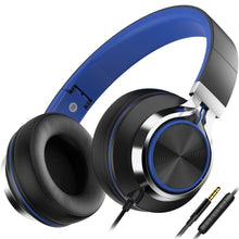 Load image into Gallery viewer, AILIHEN C8 Headphones Wired, On-Ear Kids Headphones with Microphone and Volume Control Foldable Corded Stereo 3.5mm Headset for Smartphones Chromebook Laptop Computer PC Tablets Travel(Black/Blue)